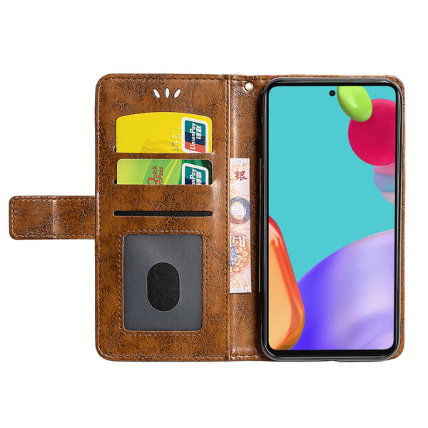 Samsung Galaxy A Serie PU Ölwachsleder Handyhülle Galaxy A52 5G Jahrgang – Bild 4