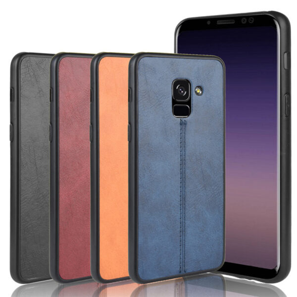 Samsung Galaxy A Serie Galaxy A8+ Einfach Handyhülle Kalbsleder – Bild 2