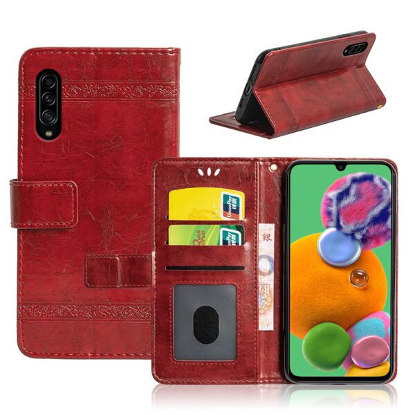 Samsung Galaxy A Serie Einfach PU Galaxy A90 Ölwachsleder Handyhülle – Bild 3